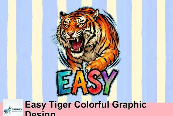 Easy Tiger Colorful Graphic Design: A Vibrant Visual Asset