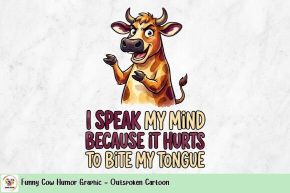 Funny Cow Humor Graphic: A Bold Design Asset for Maximum Sass